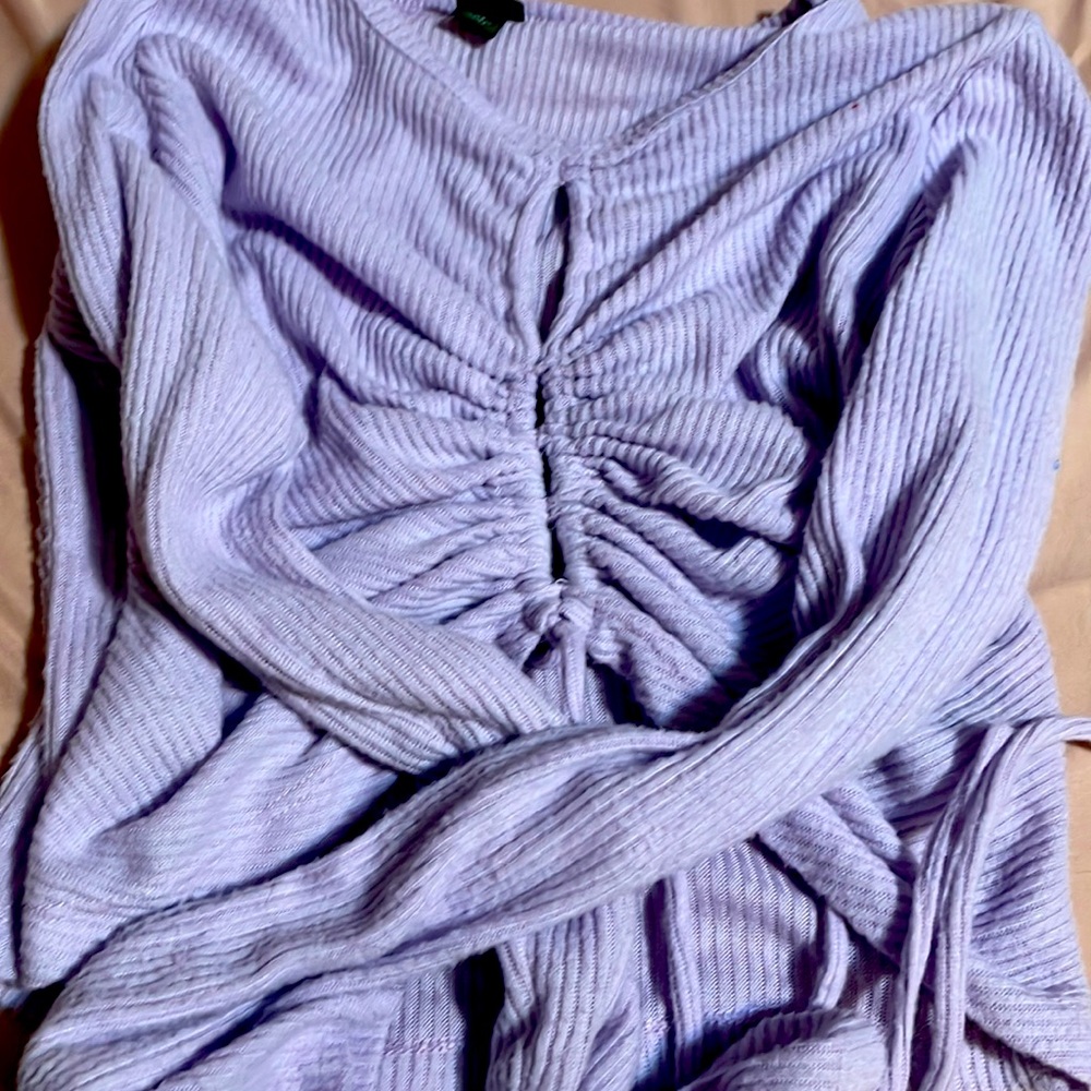 Purple Crop Top Long Sleeve